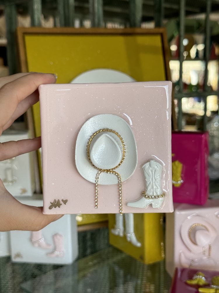 Pink hat mini canvas