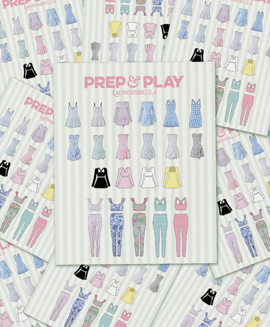 Prep and Play brand pattern with illustrated outfits